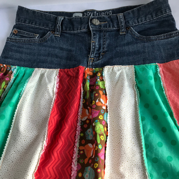 multi denim skirt